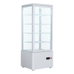 Frigo vetrina bibite pasticceria refrigerata 4 lati in vetro bianca 98 lt +2 +10 °C 44,7x40x111,9h cm