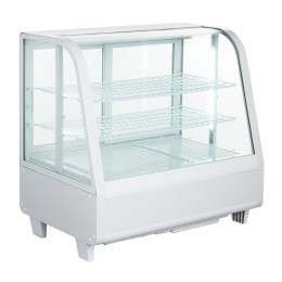 Vetrina refrigerata da banco 68,2x45x67,5h cm vetro curvo 4 lati in vetro bianca 100 lt +2 +10 °C