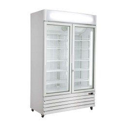 Armadio congelatore 2 ante  in abs con canopy pubblicitario refrigerazione no frost  -22 -25°C 1240 lt 1220x700x1980h mm