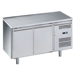 Tavolo frigo refrigerato 2 porte in acciaio inox -2 +8 °C 136x60x85h cm - FC