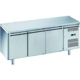 Tavolo frigo refrigerato 3 porte in acciaio inox -2 +8 °C 1795x700x850h mm - FC