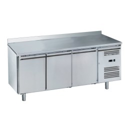 Tavolo congelatore refrigerato in acciaio inox con alzatina  3 porte 1795x700x950h mm -18 -22°C
