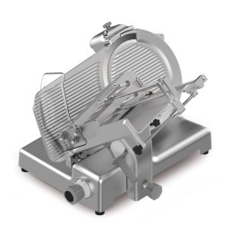 Affettatrice automatica per salumi a gravità in acciaio inox con affilatoio rimovibile lama Ø 370 mm 780 W