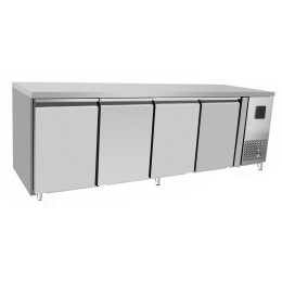 Tavolo congelatore refrigerato a basso consumo energetico in acciaio inox 4 porte -22-17 °C 2230x700x850 h mm