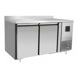 Tavolo congelatore refrigerato a basso consumo energetico in acciaio inox con alzatina 2 porte -22-17 °C 1360x600x850h mm