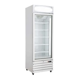 Armadio congelatore 1 anta in abs con canopy pubblicitario refrigerazione no frost  -22 -25°C 570 lt 670x700x1980h mm