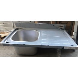 Lavello / lavatoio in acciaio inox 1 vasca con ripiano e sgocciolatoio dx profondità 600 mm 1000x600x850h mm nuovo danni da trasporto