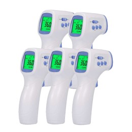 5x Termometro ad infrarossi IR, display LCD 3 in 1 per bambini e adulti, funzionamento a distanza senza contatto con la pelle