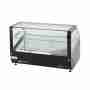 Vetrina frigo 94x60x60h cm refrigerata da banco a due piani nera con vetri dritti motore incorporato e piano liscio