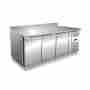 Tavolo frigo refrigerato in acciaio inox con alzatina 3 porte 179,5x60x96h cm -2 +8 °C