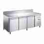 Tavolo congelatore refrigerato 3 porte in acciaio inox con alzatina -18 -22 °C 1795x700x850 h mm