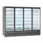 Espositore murale refrigerazione ventilato 4 ante 0 +10°C Grigio 2060 lt 250,8x71x199,7h cm