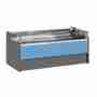 Banco refrigerato ventilato con vano riserva self-service per salumeria e macelleria azzurro 0 +2°C 200x109x92h cm