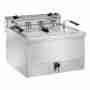 Friggitrice elettrica da banco 18 lt singola vasca professionale con rubinetto di scarico 9 kw
