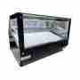 Vetrina frigo 141x60x60h cm refrigerata da banco a due piani nera con vetri dritti motore incorporato e piano liscio  