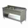 Lavello / lavatoio in acciaio inox 2 vasche con sgocciolatoio dx profondità 700 mm 1500x700x850h mm