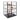 Vetrina neutra 53,5x45,5x72,5h cm in alluminio laccato nero, con 3 mensole in vetro, porta a ribaltina e luci LED 