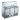 Banco frigo saladette espositivo con vetro dritto e mensola intermedia 3 porte 136,5x70x85h cm