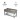 Lavello in acciaio inox 150x60x85h cm 2 vasche con gocciolatoio dx, ripiano e alzatina EC 