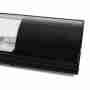 Vetrina frigo 110,4x39x28,7h cm refrigerata da banco nera con piano liscio vetri curvi e motore incorporato 
