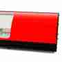 Vetrina frigo 145,6x39x28,7h cm refrigerata da banco rossa con piano liscio vetri curvi e motore incorporato 
