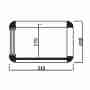 Vetrina neutra 120x31x20h cm con base plastificata, porte scorrevoli in vetro, intelaiatura in alluminio 30 mm e vetri dritti, argento