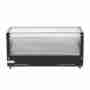 Vetrina frigo 120x60x60h cm refrigerata da banco a due piani nera con vetri dritti motore incorporato e piano liscio