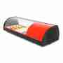 Vetrina frigo 110,4x39x28,7h cm 4 vaschette gn 1/3 refrigerata da banco rossa con vetri curvi e motore incorporato 