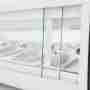 Vetrina frigo sushi 113,1x45x33h cm 4 gn 1/3 refrigerata da banco bianca con vetro frontale curvo apribile e motore incorporato