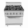 Cucina a gas 4 fuochi professionale su mobile con forno a gas 34.5 kW 800x900x1140h mm