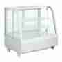Vetrina refrigerata da banco 68,2x45x67,5h cm vetro curvo 4 lati in vetro bianca 100 lt +2 +10 °C