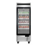 Armadio frigo refrigerato in acciaio inox 1 anta in vetro cornice nera a basso consumo energetico 700 lt ventilato 0+8 °C