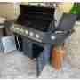 Maxi Griglia barbecue a gas 6 bruciatori con pietra lavica e fornello laterale 170x65x120h cm usata 