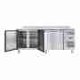 Tavolo congelatore refrigerato in acciaio inox con alzatina  4 porte 2230x700x950h mm -18 -22°C