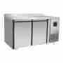 Tavolo congelatore refrigerato a basso consumo energetico in acciaio inox con alzatina 2 porte -22-17 °C 1360x700x850 h mm