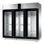 Armadio frigo refrigerato in acciaio inox 3 ante in vetro 2300 lt ventilato +2 +10°C
