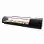 Vetrina frigo sushi 145,6x39x28,7h cm 6 vaschette gn 1/3 refrigerata da banco nera con vetri curvi e motore incorporato 