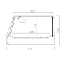Vetrina frigo 2016x410x250h mm refrigerata da banco bianca con vetri retti, piano liscio e motore remoto incluso