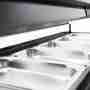 Vetrina frigo sushi 152,9x42x26,5h cm 6 gn 1/3 refrigerata da banco nera con vetri curvi e motore incorporato