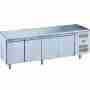 Tavolo congelatore refrigerato in acciaio inox 4 porte 2230x700x850h mm -18 -22°C