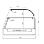 Vetrina frigo 1566x410x330h mm 6 vaschette gn 1/3 refrigerata da banco due piani argento vetri curvi con motore incorporato   