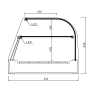 Vetrina frigo 1566x410x330h mm refrigerata da banco a due piani bianca con vetri curvi motore incorporato e piano liscio