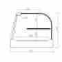 Vetrina frigo 2016x410x330h mm refrigerata da banco a due piani nera con vetri curvi, piano liscio e motore remoto incluso
