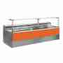 Banco refrigerato statico con vano riserva per salumeria e macelleria arancio +4 +6°C 150x109x128h cm