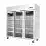 Armadio frigo refrigerato in acciaio inox 3 ante in vetro a basso consumo energetico 1390 lt ventilato 0+8 °C