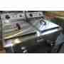 Friggitrice Elettrica professionale doppia vasca in acciaio inox per Pub Bar Ristoranti da banco 16+16 litri - 220 Volt usato