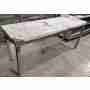 Tavolo su gambe senza ripiano in acciaio inox 200x70 cm usato