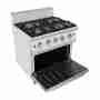 Cucina a gas 4 fuochi professionale su mobile con forno a gas 21 Kw 800x700x1085h mm