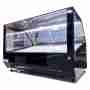 Vetrina riscaldata 120x60x60h cm calda da banco a due piani nera con vetri dritti 