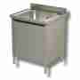 Lavello / lavatoio in acciaio inox armadiato 1 vasca 600x600x850h mm